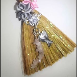 Mini Besom Broom Rose Quartz Altar Witch Christmas